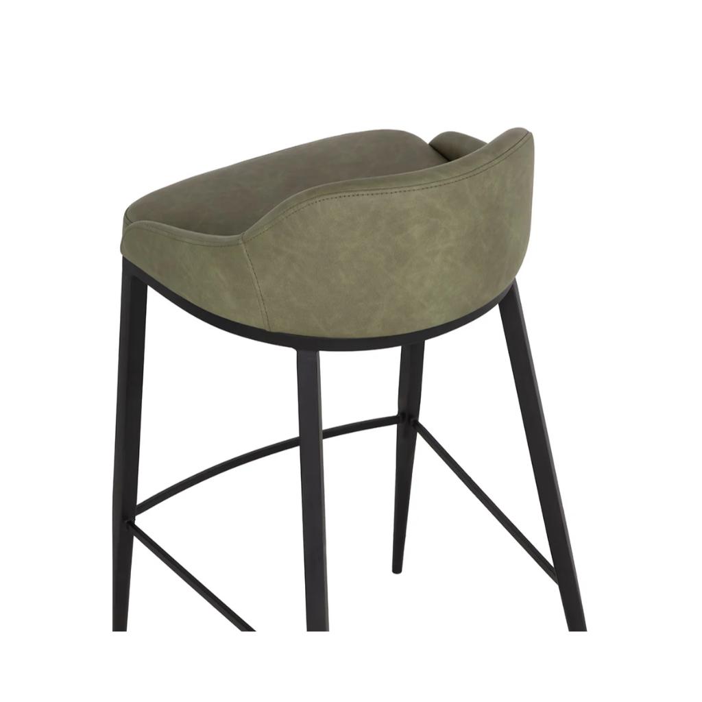 SUNPAN Astra Green Faux Leather Barstool