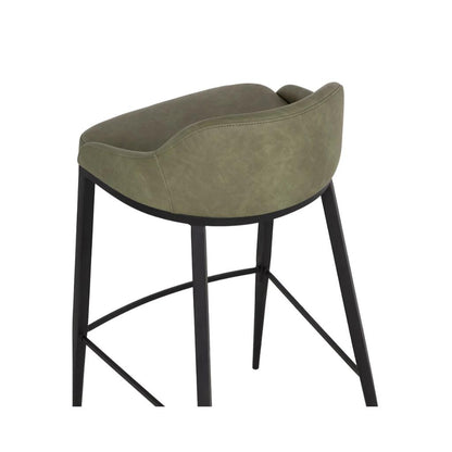 SUNPAN Astra Green Faux Leather Barstool