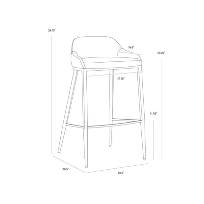 SUNPAN Astra Green Faux Leather Barstool