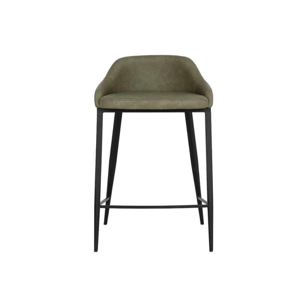 SUNPAN Astra Green Faux Leather Counter Stool