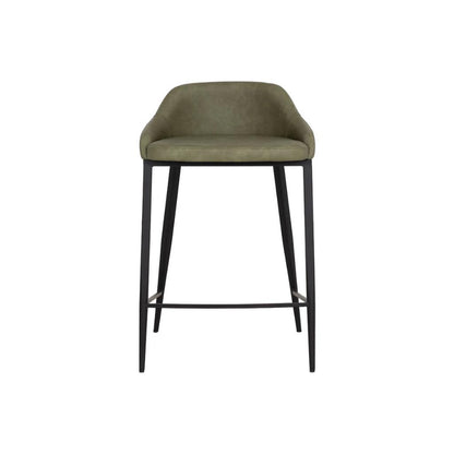 SUNPAN Astra Green Faux Leather Counter Stool