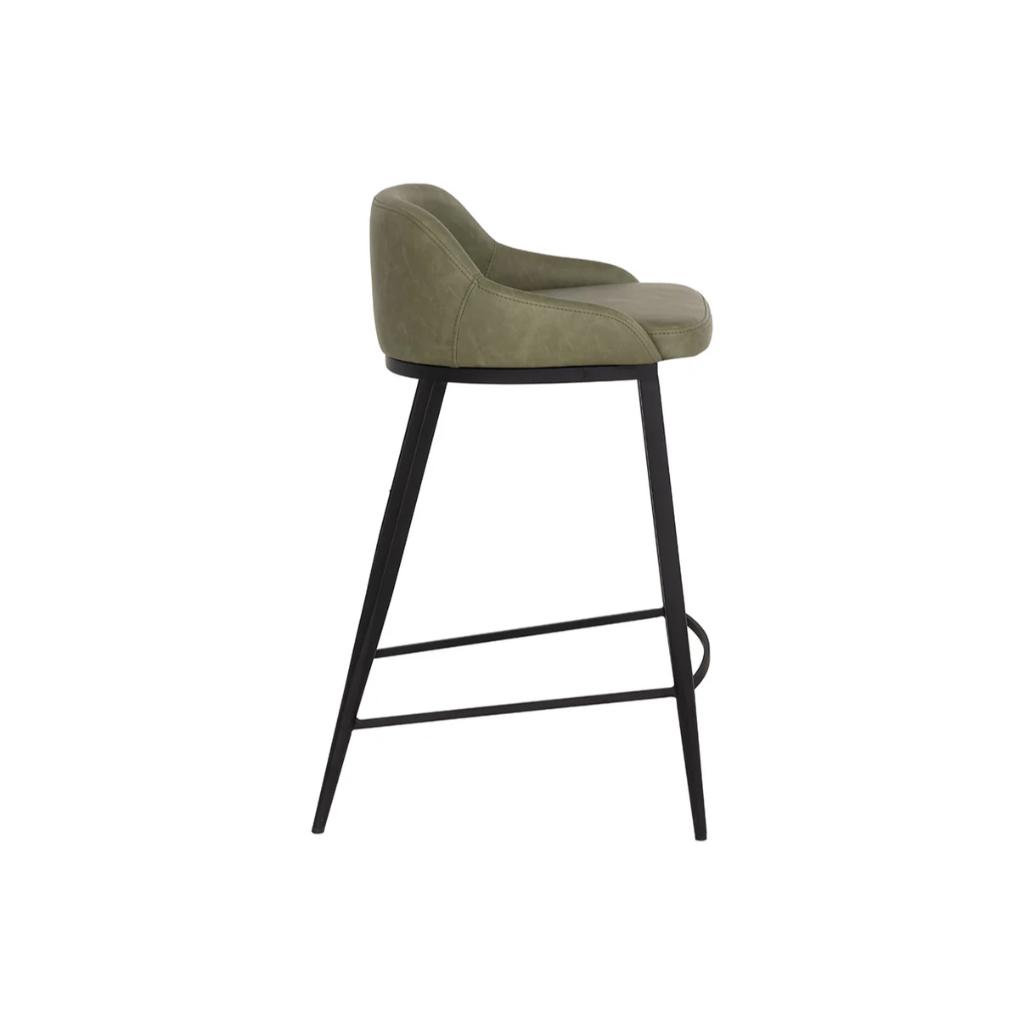 SUNPAN Astra Green Faux Leather Counter Stool