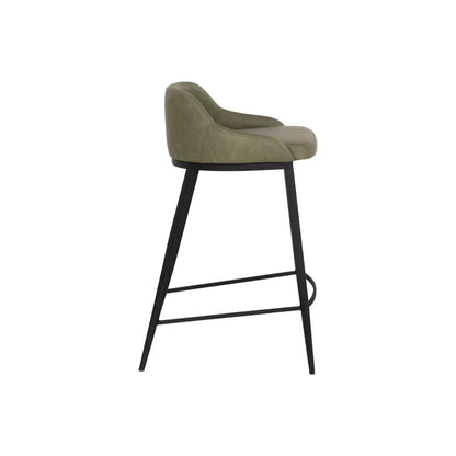 SUNPAN Astra Green Faux Leather Counter Stool