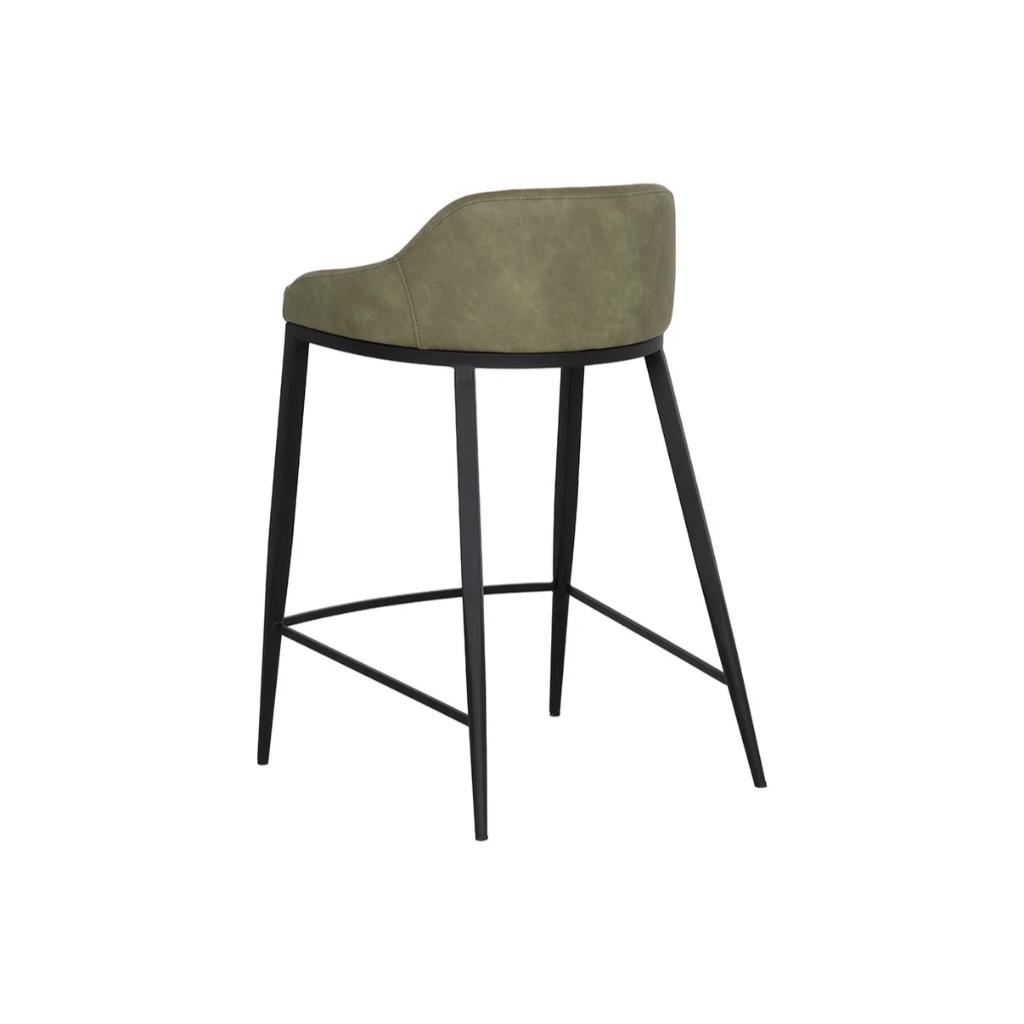 SUNPAN Astra Green Faux Leather Counter Stool