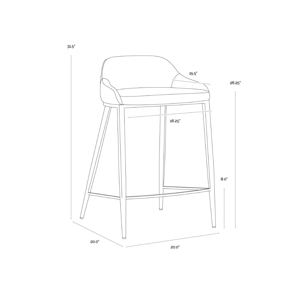 SUNPAN Astra Green Faux Leather Counter Stool