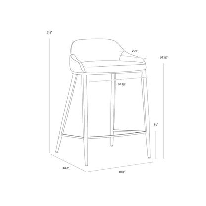 SUNPAN Astra Green Faux Leather Counter Stool