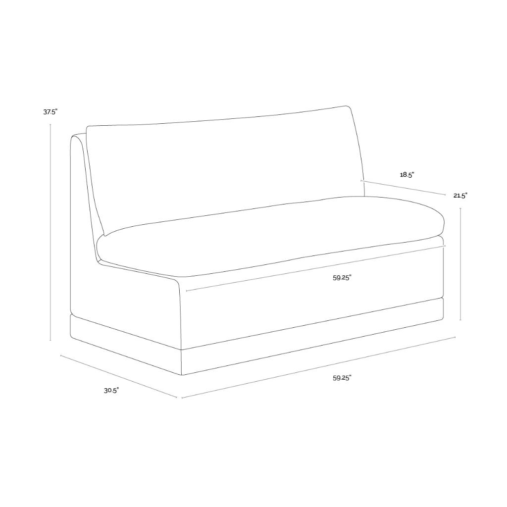 SUNPAN Donatella Cream Fabric Banquette