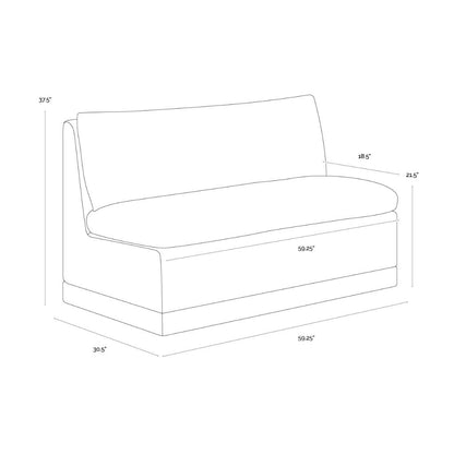 SUNPAN Donatella Cream Fabric Banquette