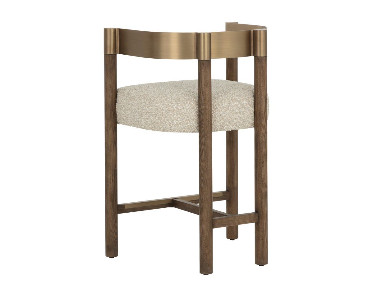 SUNPAN Manolo Cream Fabric Counter Stool