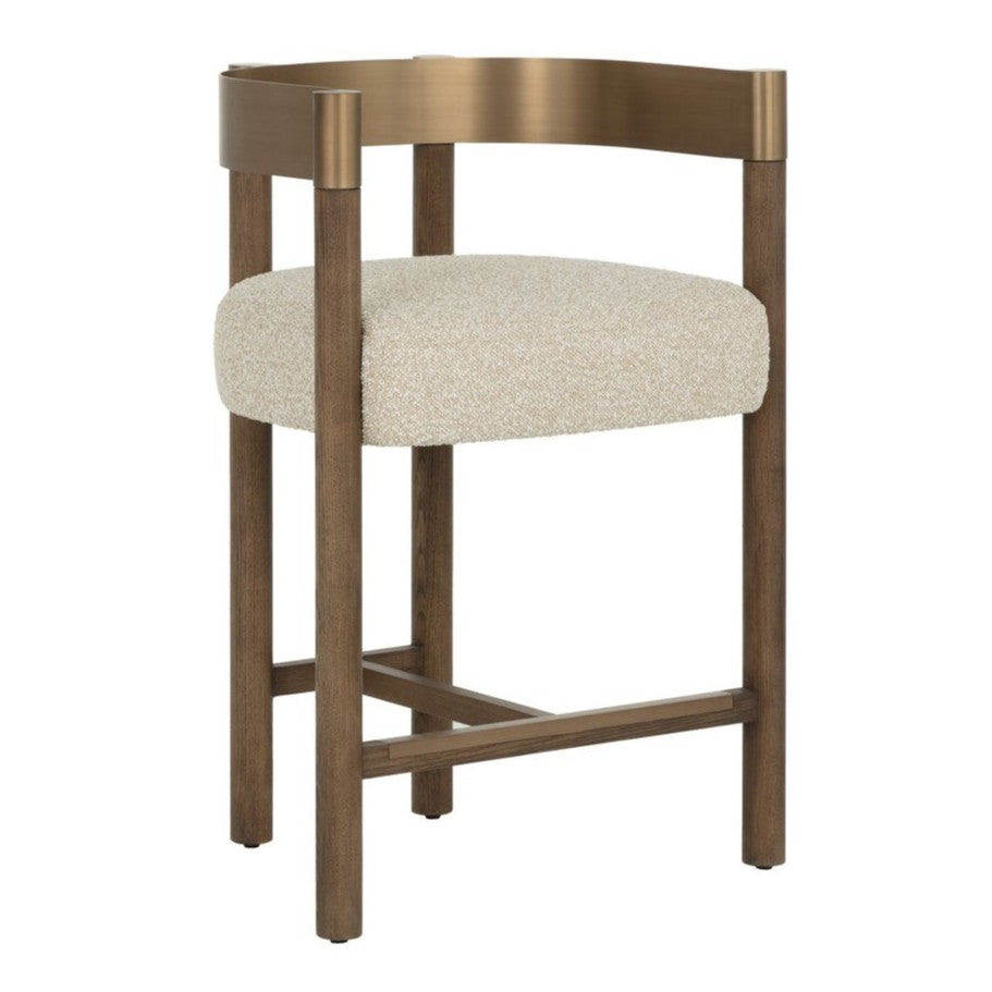 SUNPAN Manolo Cream Fabric Counter Stool