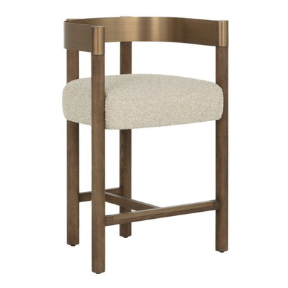 SUNPAN Manolo Cream Fabric Counter Stool