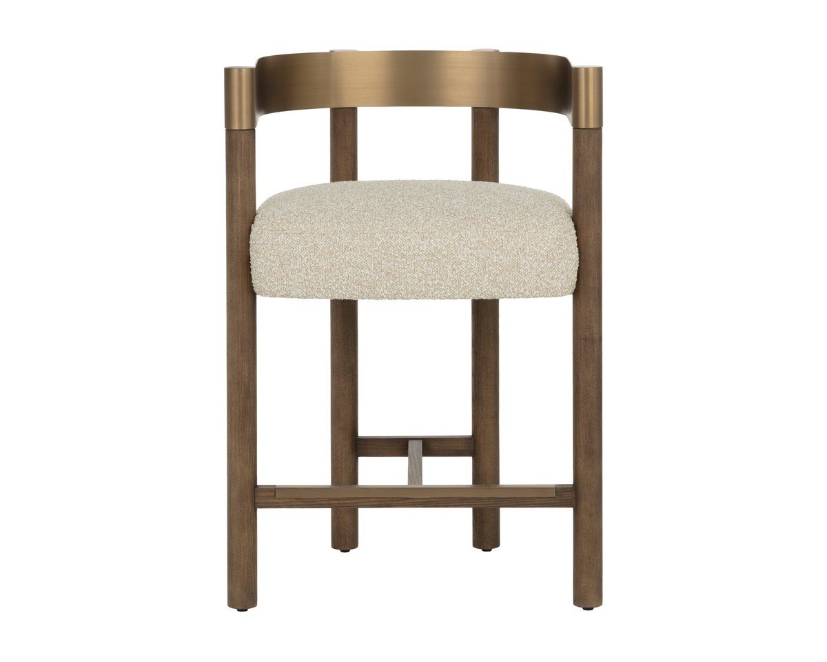 SUNPAN Manolo Cream Fabric Counter Stool