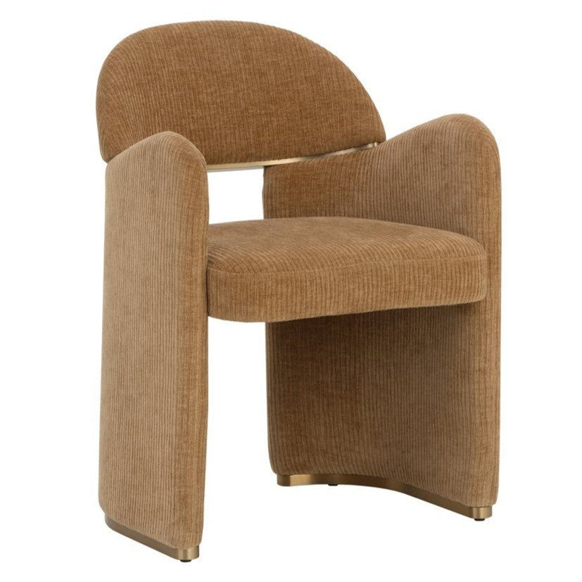 SUNPAN Snowden Brown Fabric Dining Armchair