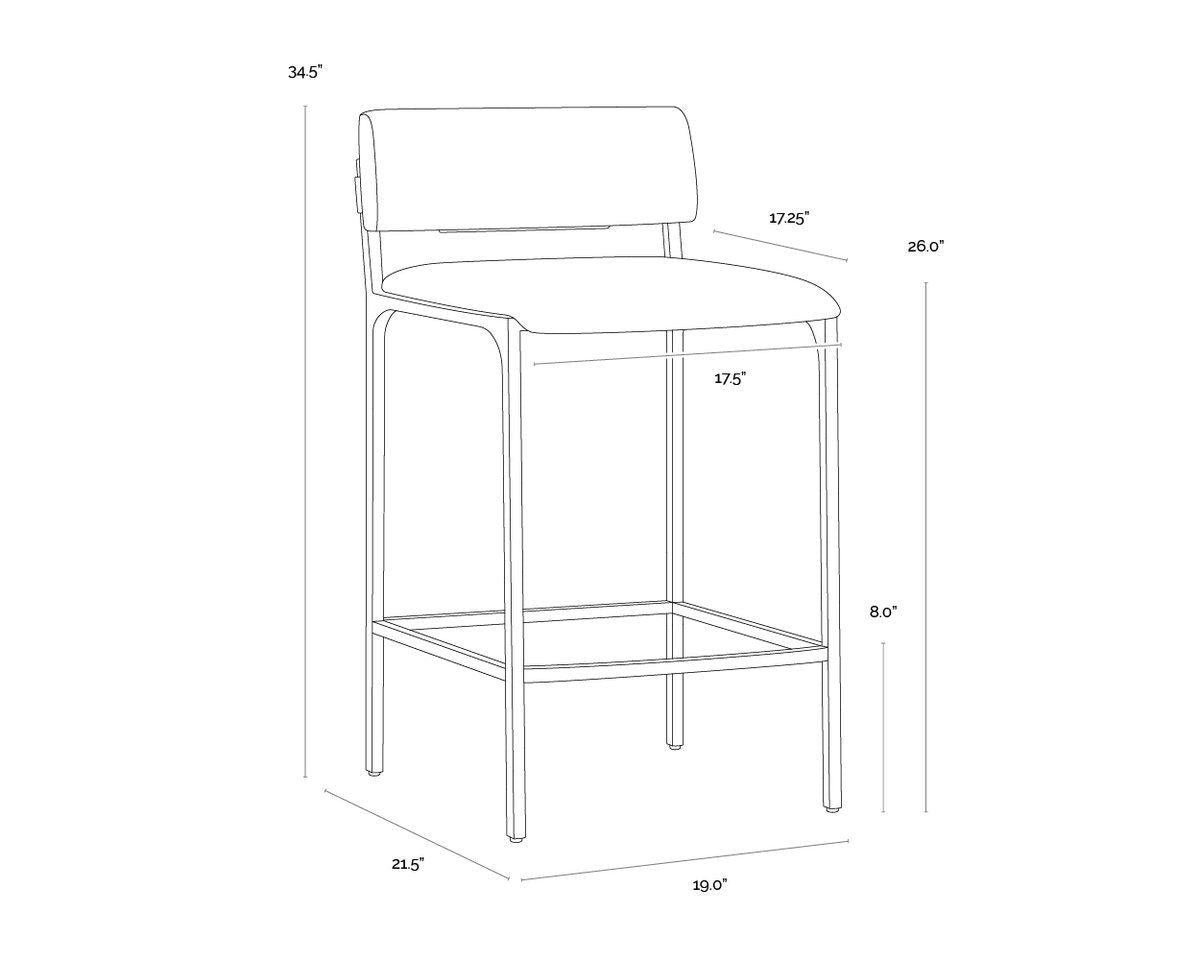 SUNPAN Mori Abbington Black Fabric Counter Stool