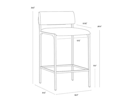 SUNPAN Mori Abbington Black Fabric Counter Stool
