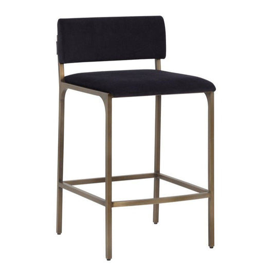Mori Abbington Black Fabric Counter Stool