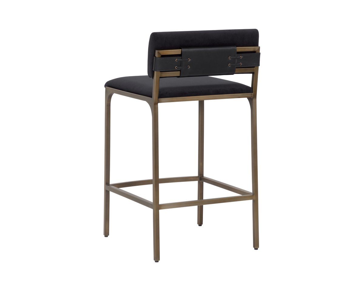 SUNPAN Mori Abbington Black Fabric Counter Stool