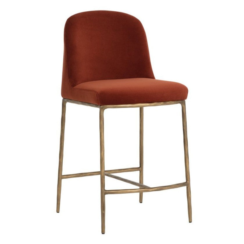 SUNPAN Nestor Red Fabric Counter Stool
