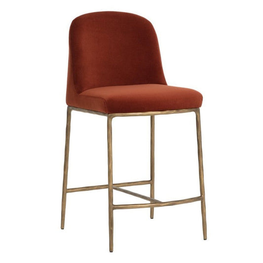 Nestor Red Fabric Counter Stool