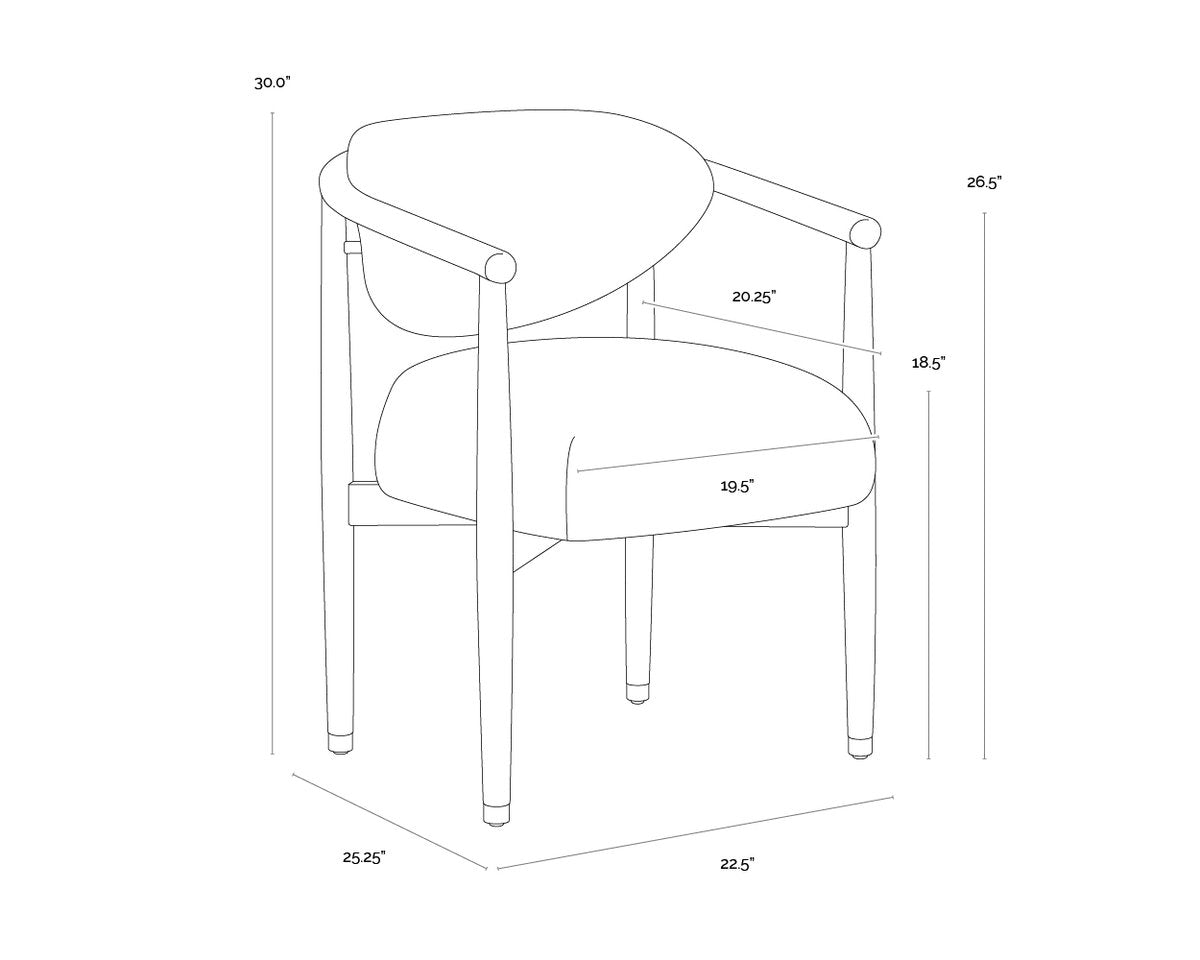 SUNPAN Sigrid Fabric Dining Armchair