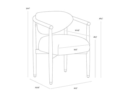 SUNPAN Sigrid Fabric Dining Armchair