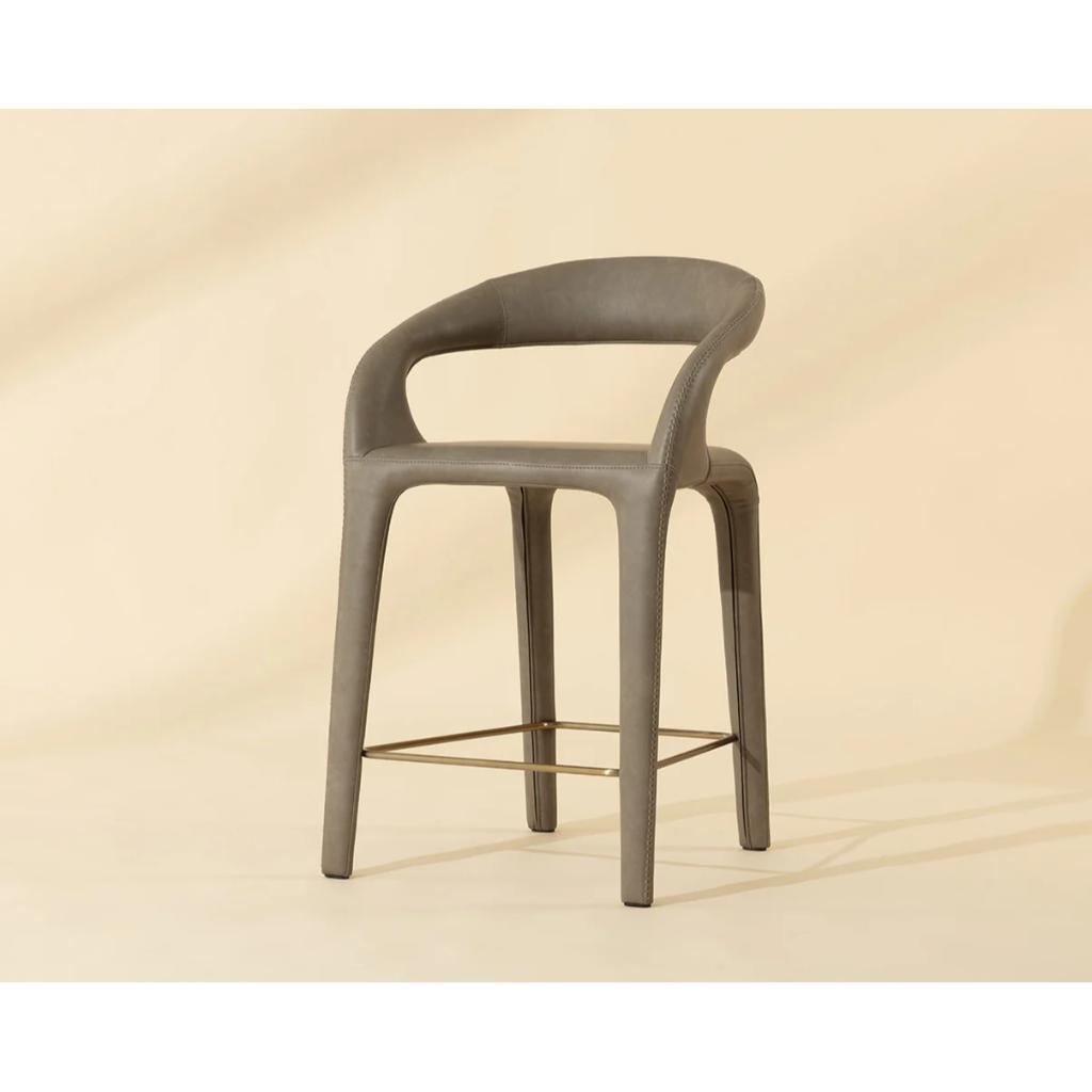 SUNPAN Atika Faux Leather Sculpted Counter Stool