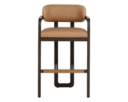 SUNPAN Madrone Ludlow Sesame Leather Barstool