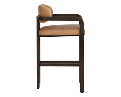 SUNPAN Madrone Ludlow Sesame Leather Barstool