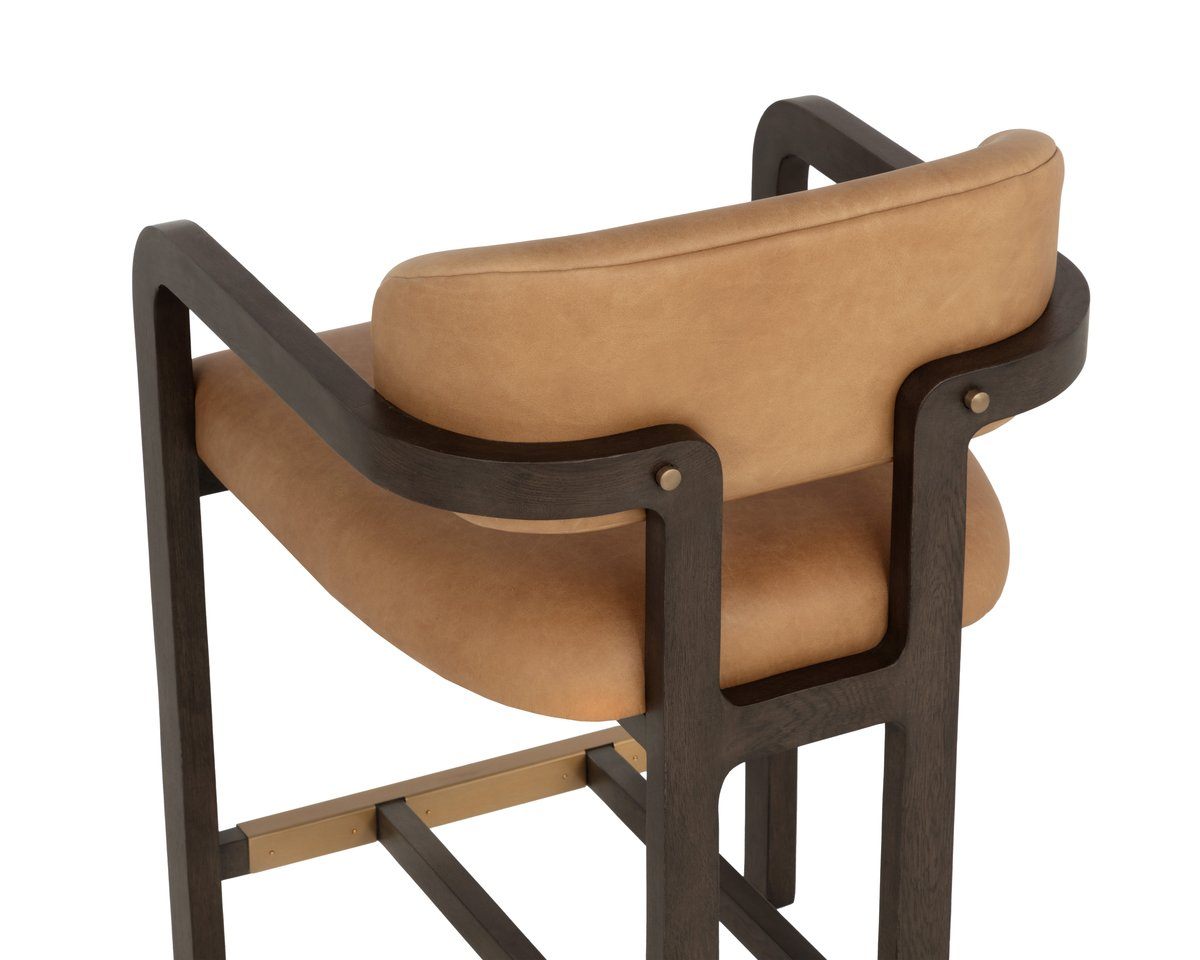 SUNPAN Madrone Ludlow Sesame Leather Counter Stool
