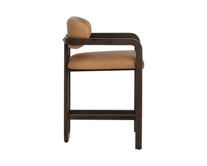 SUNPAN Madrone Ludlow Sesame Leather Counter Stool
