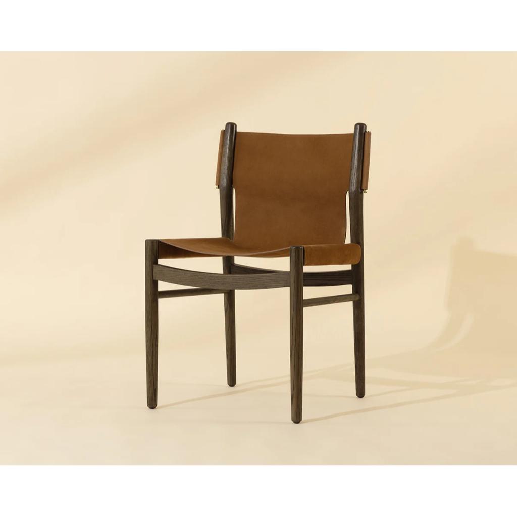 SUNPAN Argus Nubuck Caramel Leather Dining Chair