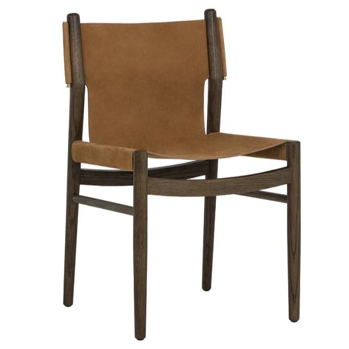SUNPAN Argus Nubuck Caramel Leather Dining Chair