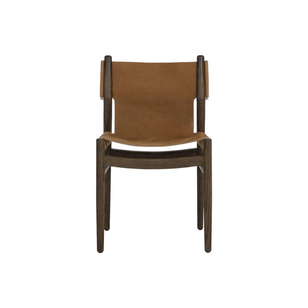 SUNPAN Argus Nubuck Caramel Leather Dining Chair