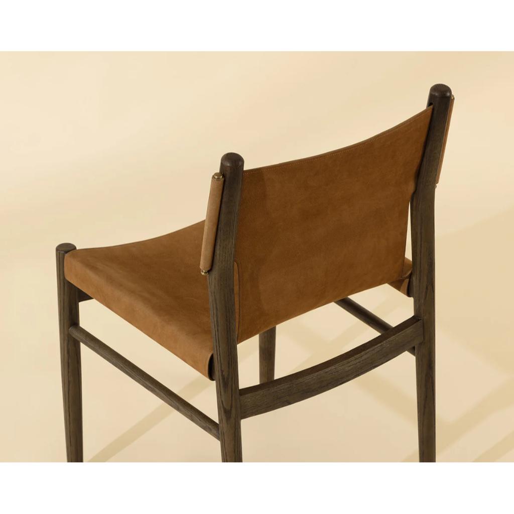 SUNPAN Argus Nubuck Caramel Leather Dining Chair