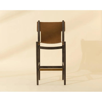 SUNPAN Argus Nubuck Caramel Leather Barstool