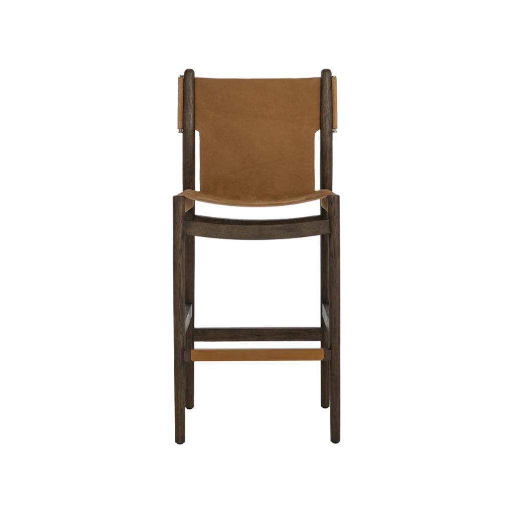 SUNPAN Argus Nubuck Caramel Leather Barstool