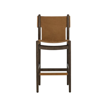 SUNPAN Argus Nubuck Caramel Leather Barstool