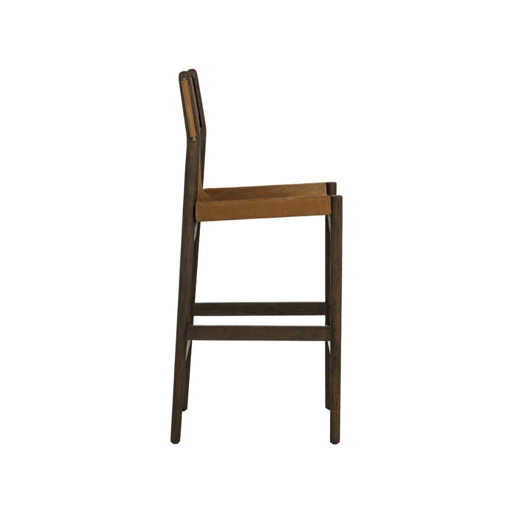 SUNPAN Argus Nubuck Caramel Leather Barstool