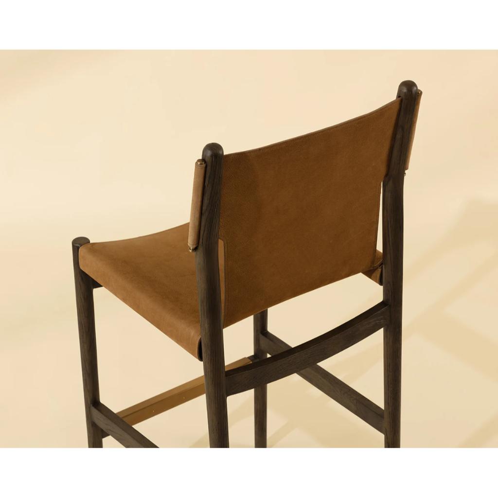 SUNPAN Argus Nubuck Caramel Leather Barstool