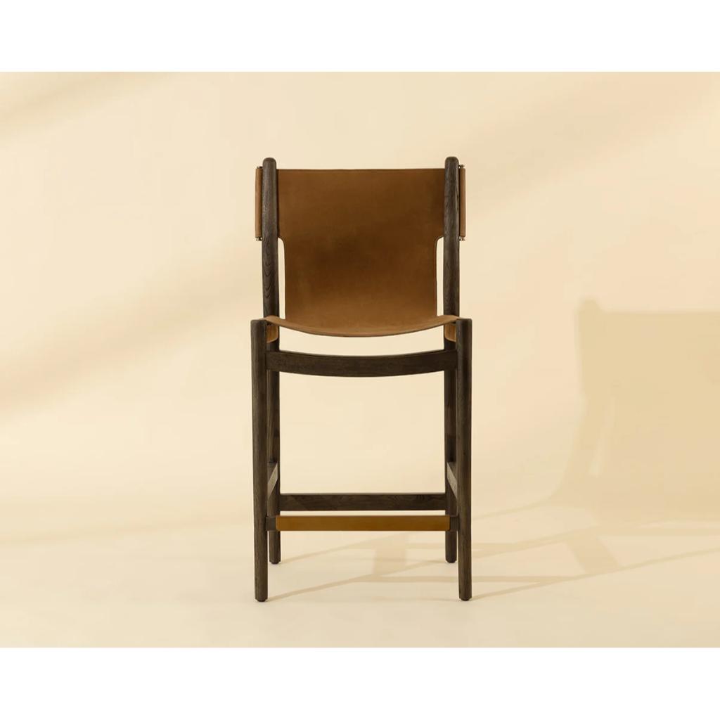 SUNPAN Argus Nubuck Caramel Leather Counter Stool