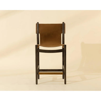 SUNPAN Argus Nubuck Caramel Leather Counter Stool
