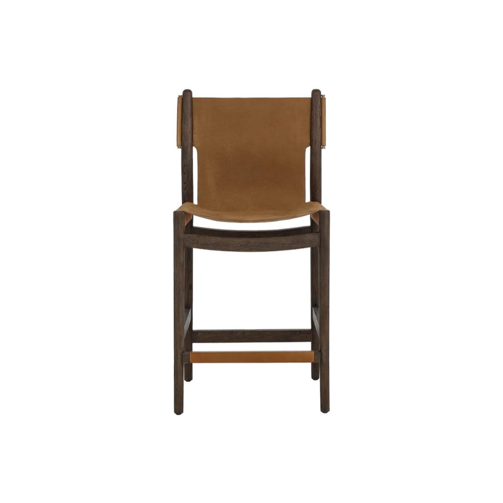 SUNPAN Argus Nubuck Caramel Leather Counter Stool