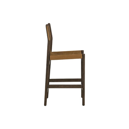 SUNPAN Argus Nubuck Caramel Leather Counter Stool