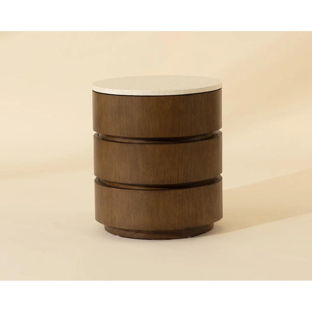 SUNPAN Caldora Three Drawers Wood Nightstand