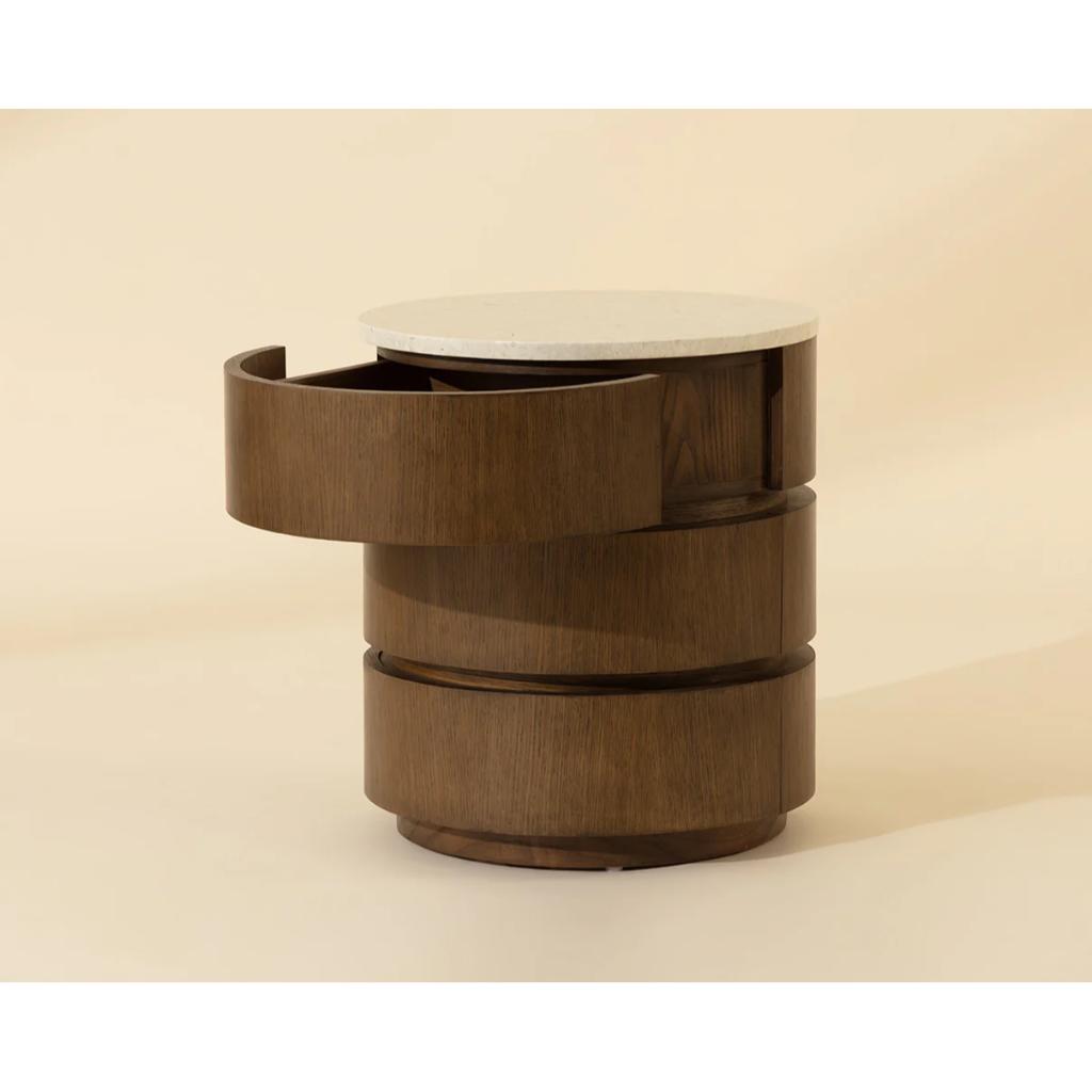 SUNPAN Caldora Three Drawers Wood Nightstand
