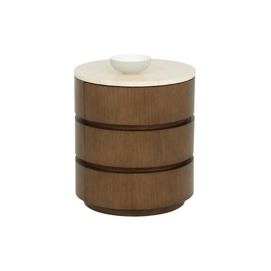 SUNPAN Caldora Three Drawers Wood Nightstand