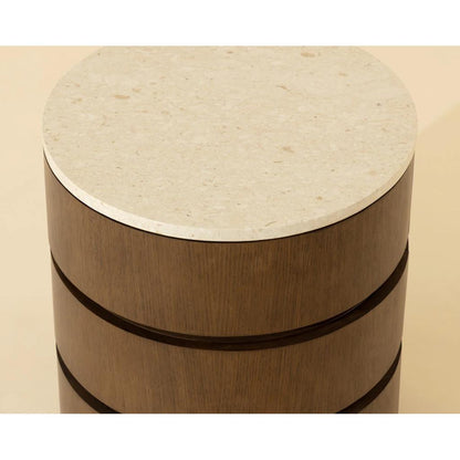 SUNPAN Caldora Three Drawers Wood Nightstand