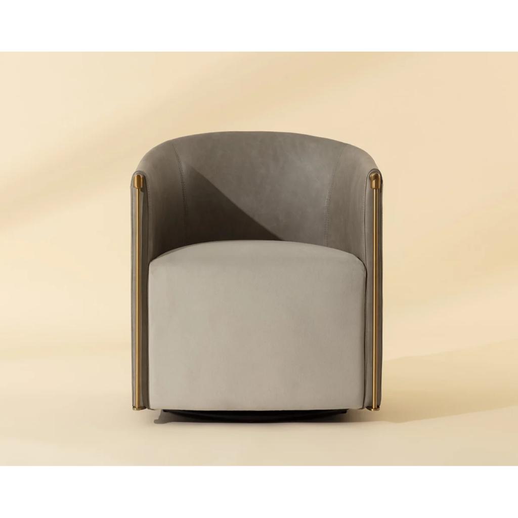 SUNPAN Leontine Faux Leather Swivel Lounge Chair