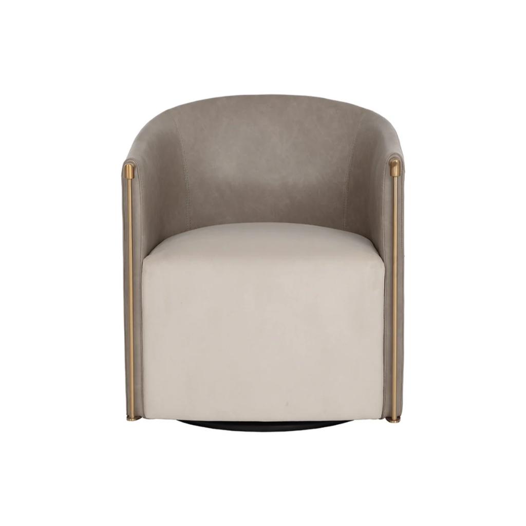 SUNPAN Leontine Faux Leather Swivel Lounge Chair