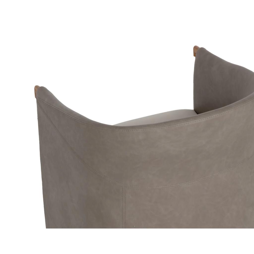 SUNPAN Leontine Faux Leather Swivel Lounge Chair